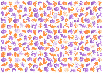 ハロウィン模様の背景イラスト