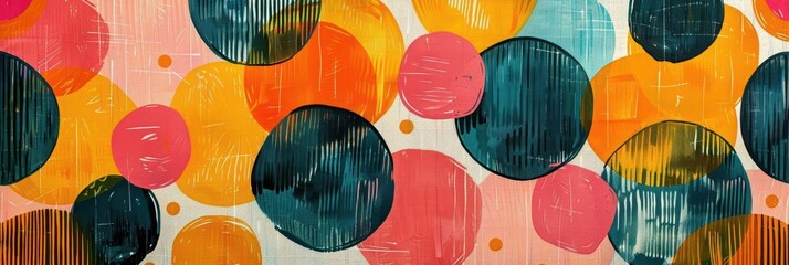 Tribal Aztec pattern featuring a bright and cheerful color scheme of orange, yellow, and pink Incorporate bold geometric shapes and playful patterns for a lively and fun design