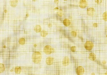 Abstract Yellow Mesh Pattern with Brown Dots