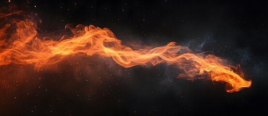 Abstract Fire Trail Smoke On Black Background