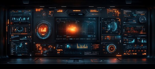 Obraz premium Futuristic card dedicated advancement digital content creation ecommerce featuring minimalist design broad blank area upper left personalized message surrounded subtle content creation product