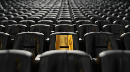 Fototapeta premium Empty rows of black theater or movie seat