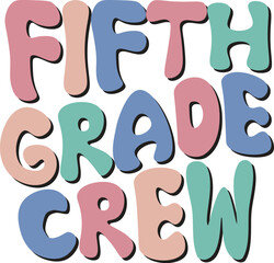 Fifth grade crew retro t shirt