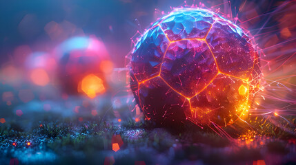 Glowing Sphere with Geometric Patterns - 3D Illustration