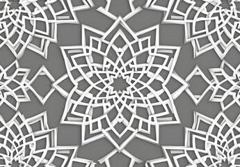 Gray Islamic Geometric Pattern with Star Design