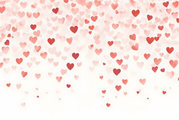 Watercolor Hearts Pattern Romantic Background