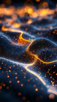 Futuristic Scatter Plot Visualization with Glowing Data Points and Interactive Features