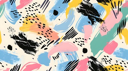 Obraz premium 80s Retro Abstract Geometric Seamless Pattern