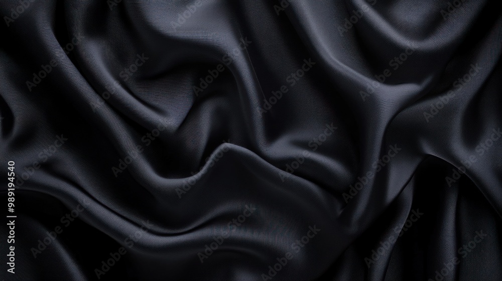 Poster abstract draped fabric in deep grey