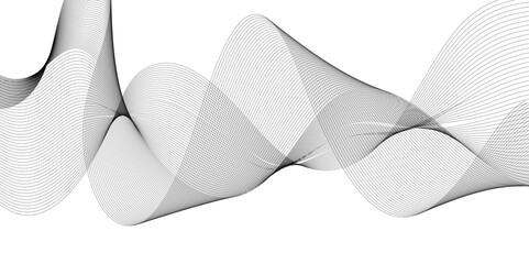 Abstract wave and curved blend lines on transparent background. Sound, music, volume background. Design for brochure, flyer, banner, template, wallpaper background and many more.