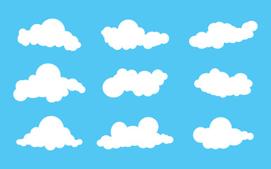 Collection of flat vector clouds