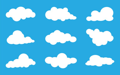 Collection of flat vector clouds 