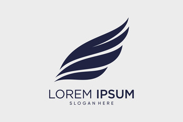 Wing logo design template with creative idea