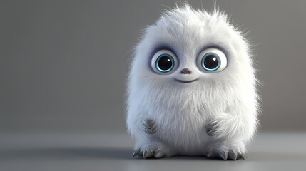 Obraz premium Fluffy cgi yeti baby. Yeti. Illustration