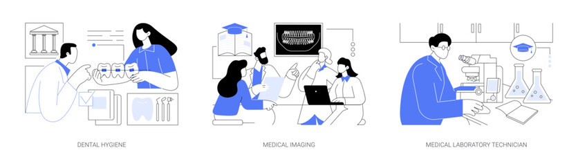 Associate in Medicine isolated cartoon vector illustrations se