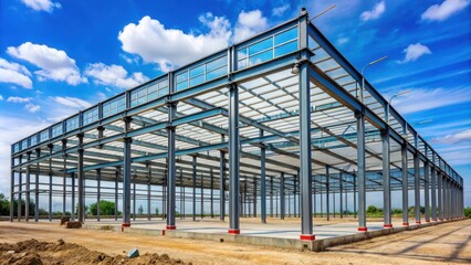 Strong and stable steel building structures, perfect for industrial or commercial use