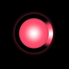 Glänzende Kugel mit 3d Effekt auf schwarzem Hintergrund 