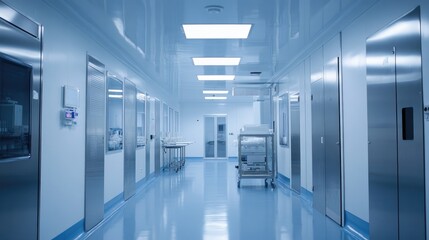 Fototapeta premium cleanroom in a research facility, focusing on extreme cleanliness and contamination control