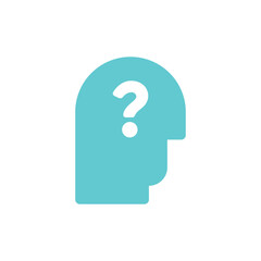 Abstract head and question mark icon. Vector illustration