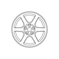 Car wheel line icon. Vector illustration