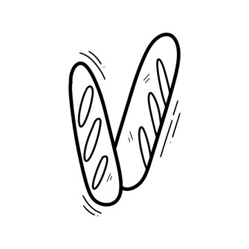 recommend clip art: Hand Drawn Baguette Illustration. Doodle Vector. Isolated on White Background - EPS 10 Vector