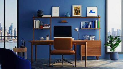 minimalist home office free from clutter, focusing on cleanliness and productivity in a well-organized space