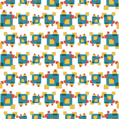 seamless pattern of different squares, small, large, multicolored