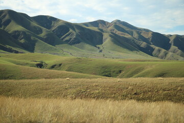 Mountains, plains and dry grass in Madagascar, Africa