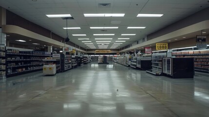 Empty Supermarket Aisle