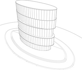 3D illustration of Building in concept