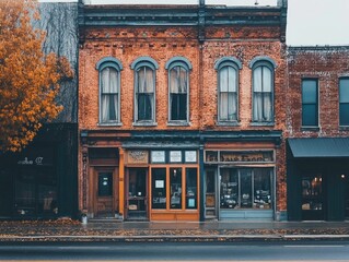 Obraz premium old, historic buildings with intricate designs, standing quietly on a street corner, showcasing timeless architecture