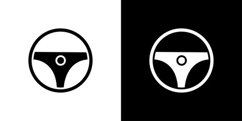 car Steering wheel icon Isolated flat vector in outline