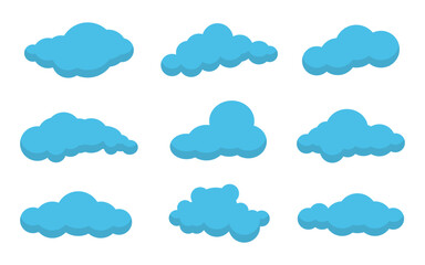 Flat design illustration of cloud collection