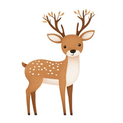 Fototapeta premium A cute cartoon deer with antlers and spots, perfect for playful designs and children's illustrations.