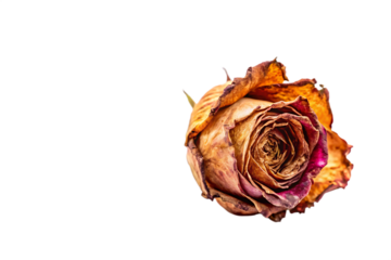 dried rose flower isolated on white background as transparent. PNG. AI GENERATED