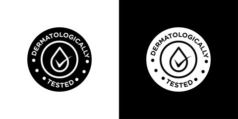 dermatologically tested icon Isolated flat vector in outline