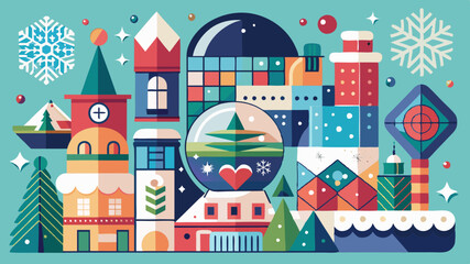 Christmas New Year stickers in cartoon style. Seasonal vector illustration parties in a trendy retro style