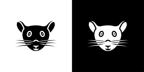 Face of mouse icon Isolated flat vector in outline