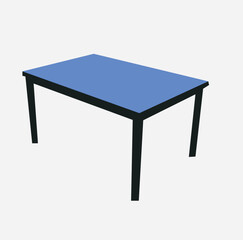 blue table isolate on white