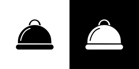 Fototapeta premium Food Tray and Cover icon Isolated flat vector in outline