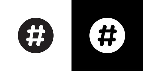 Obraz premium Hastag icon Isolated flat vector in outline