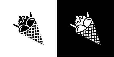 ice cream cone icon Isolated flat vector in outline