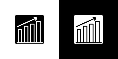 Increase chart icon Isolated flat vector in outline