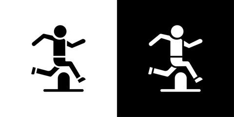 Obstacle race icon Isolated flat vector in outline