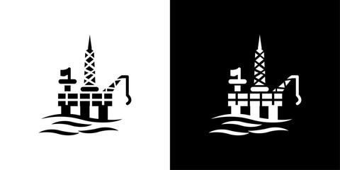 Oil platform icon Isolated flat vector in outline