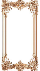 Ornate vintage frame, white isolate background transparent background