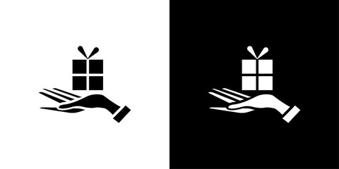 Person offer gift icon Isolated flat vector in outline
