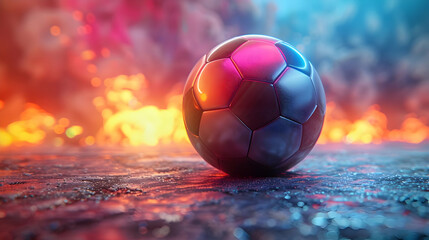 Naklejka premium Soccer Ball on Abstract Background, 3D Illustration