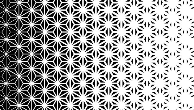 Black and white seamless transition with geometric pattern. For background and jersey design. Fully editable vector element. 