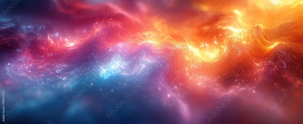 Wall mural psychedelic digital abstract swirling neon colors liquid metal textures fractal patterns warped geom